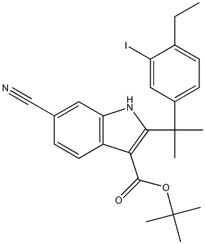 Tert-butyl 6-cyano-2-(2-(4-ethyl-3-iodophenyl)propan-2-yl)-1H-indole-3-carboxylate
